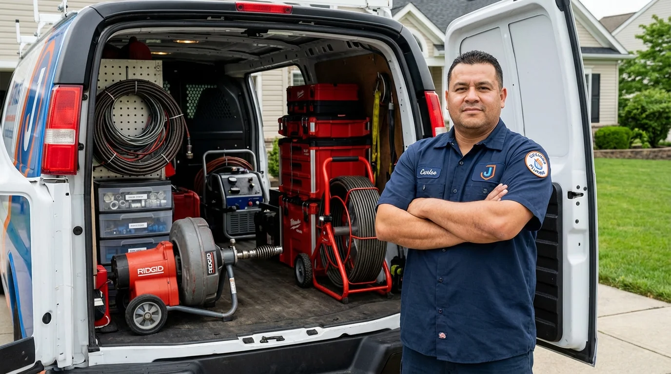 Professional drain cleaning equipment and Johns Plumbing LLC plumber in Benson